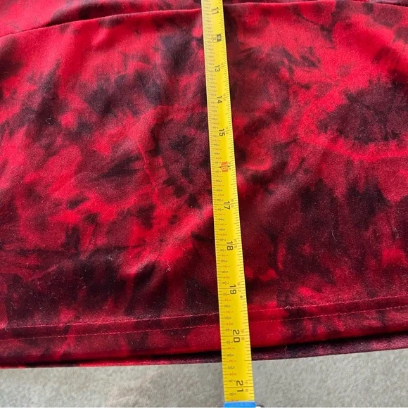 Rag Womens Velvet Y2K Whimsigoth Fairy Babydoll Top Size L Red‎ Black Tie Dye - Picture 5 of 6